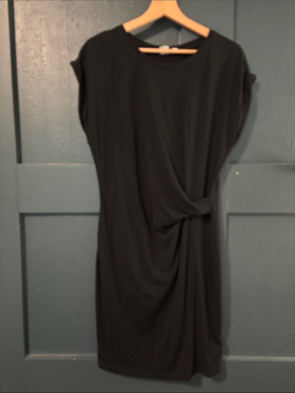 GAP Black Cotton Dress with Side Twist